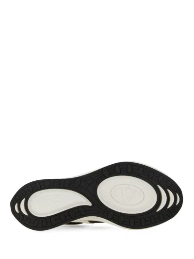 Valentino White Fabric Athletic Sneakers In White