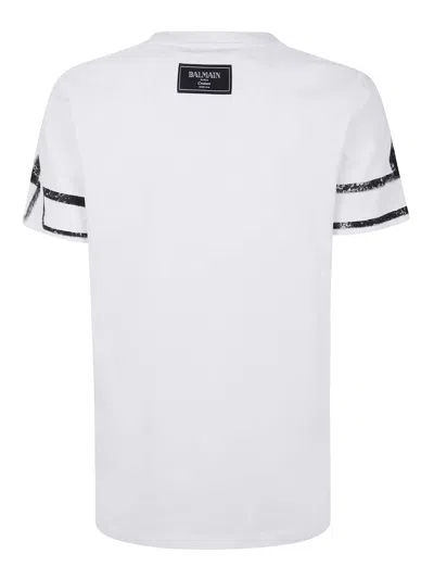 Balmain Sl Writing Printed T-shirt In White