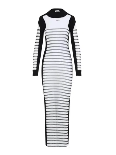 Jean Paul Gaultier Striped Dress Featuring Contrast Panels In White