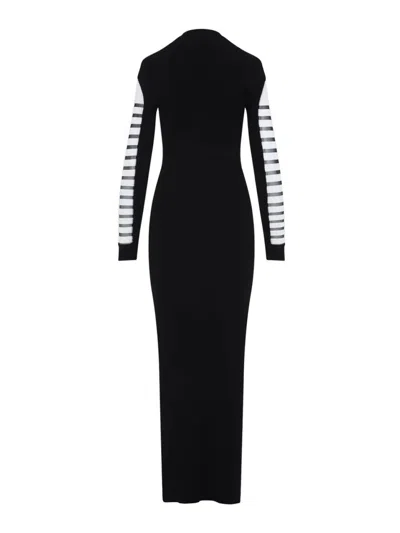 Jean Paul Gaultier Striped Dress Featuring Contrast Panels In White