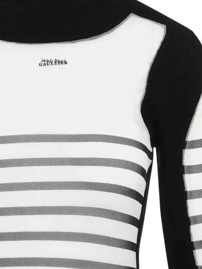 Jean Paul Gaultier Striped Dress Featuring Contrast Panels In White