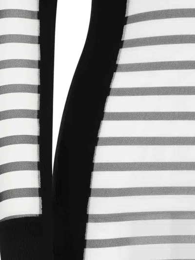 Jean Paul Gaultier Striped Dress Featuring Contrast Panels In White