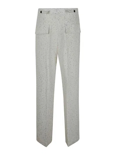 Sapio Sequins Straight Leg Trousers In White