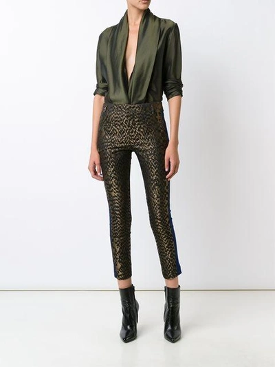 Haider Ackermann Jacquard Contrast Stripe Trousers - Green In Green