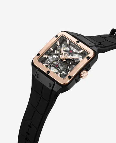 Kenneth Cole Automatic Silicone Watch In Black