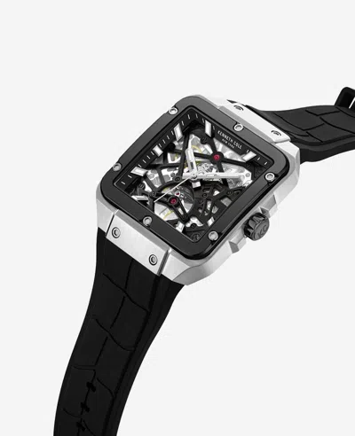 Kenneth Cole Automatic Silicone Watch In Black