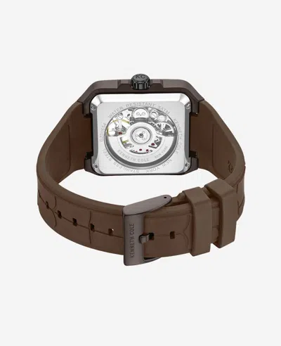 Kenneth Cole Automatic Silicone Watch In Brown