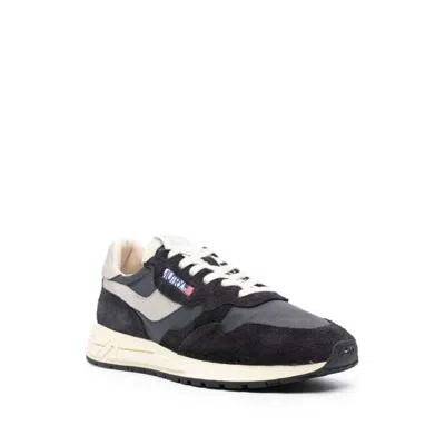Autry Reelwind Low Suede And Shell Sneakers In Black