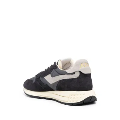 Autry Reelwind Low Suede And Shell Sneakers In Black