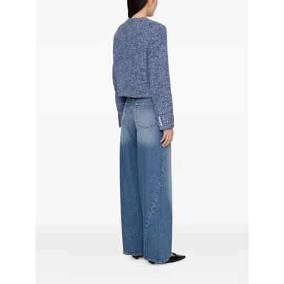 Anine Bing Cropped Tweed Jacket With Four Button Cuffs