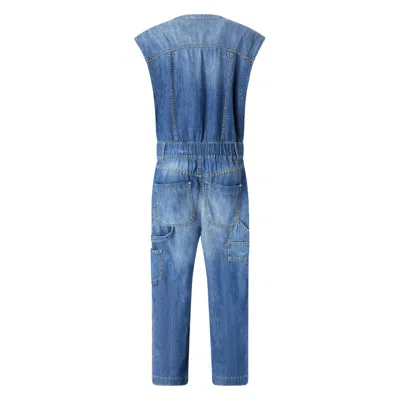 Pinko Denim Jumpsuit With Belt Loops And Pockets