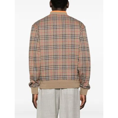 Burberry Check Pattern Sweatshirt With Embroidered Logo