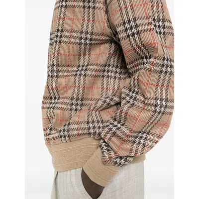 Burberry Check Pattern Sweatshirt With Embroidered Logo