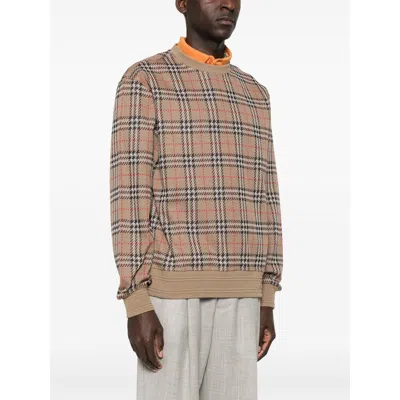 Burberry Check Pattern Sweatshirt With Embroidered Logo