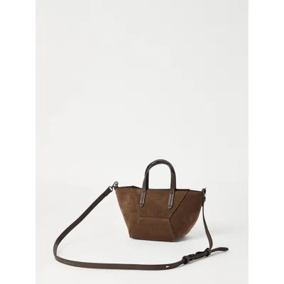 Shop Brunello Cucinelli Brown Shoulder Bags