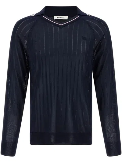 Shop Wales Bonner Shirt In Navy Pink