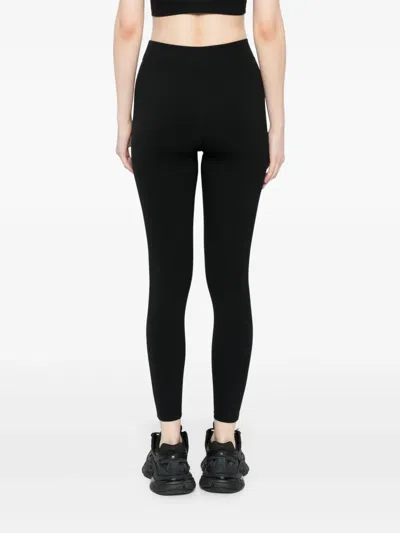 Team Wang Design Omens Black Logo-print Stretch-woven Leggings Xs In Black