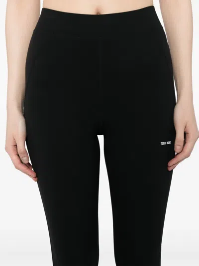 Team Wang Design Omens Black Logo-print Stretch-woven Leggings Xs In Black