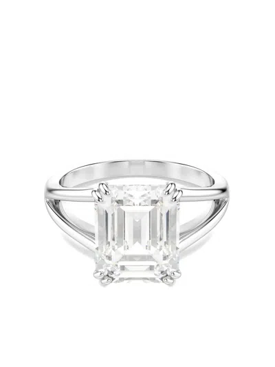 Swarovski Stilla Octagon Crystal Split Band Ring In Silver