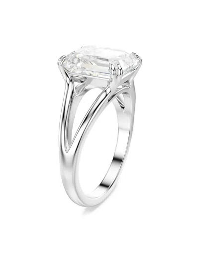 Swarovski Stilla Octagon Crystal Split Band Ring In Silver