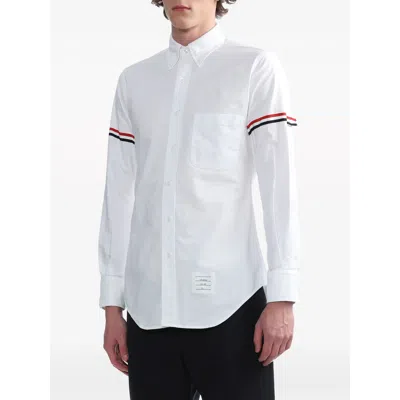 Thom Browne Cotton Shirt With Chest Pocket And Cuffed Sleeves