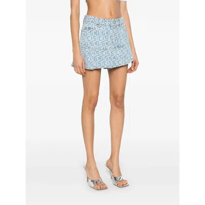 Gcds Monogram Denim Mini Skirt