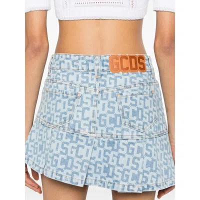 Gcds Monogram Denim Mini Skirt