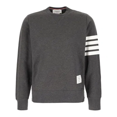 Thom Browne Classic Loop Back Sweatshirt With Engineered 4 Bar