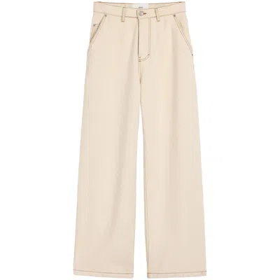Ami Alexandre Mattiussi Beige Cotton Wide Fit Jeans White
