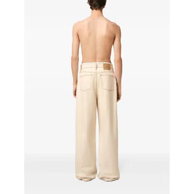 Ami Alexandre Mattiussi Beige Cotton Wide Fit Jeans White