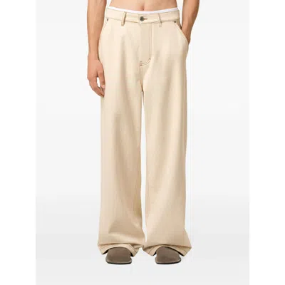 Ami Alexandre Mattiussi Beige Cotton Wide Fit Jeans White