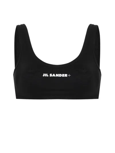 Jil Sander One-piece Black Bikini Top With Rounded Neckline In Black