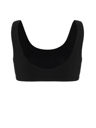 Jil Sander One-piece Black Bikini Top With Rounded Neckline In Black