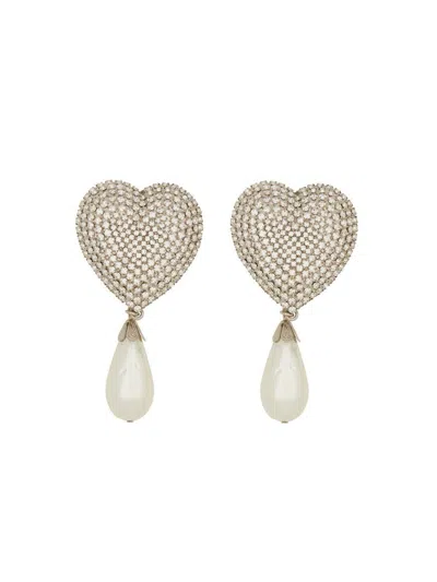 ALESSANDRA RICH ALESSANDRA RICH CRYSTAL HEART EARRINGS 