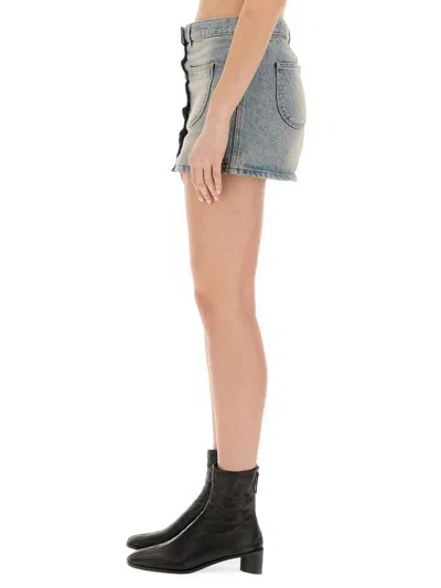 Courrèges Denim Mini Skirt In Navy