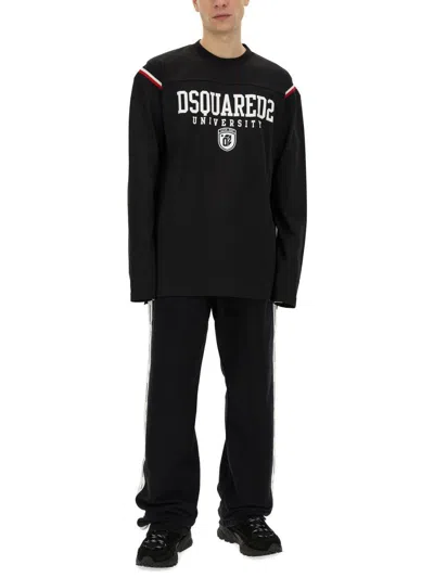 Dsquared2 Burbs Logo-tape Track Pants In Black