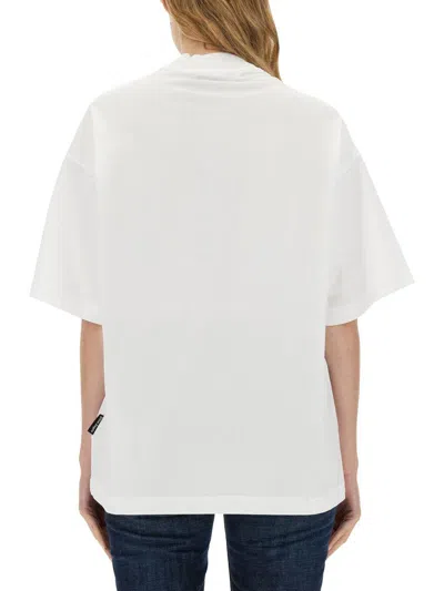 Palm Angels Ski Club Graphic Print Crew Neck T-shirt In White