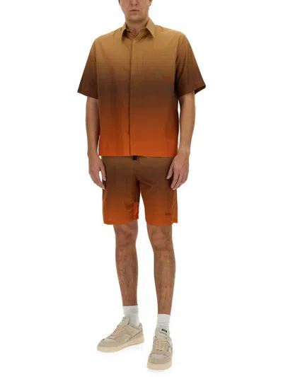 Msgm Cotton Bermuda Shorts In Multicolour