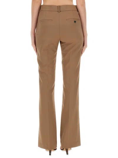 Helmut Lang Vent Wool Blend Bootcut Pants In Beige