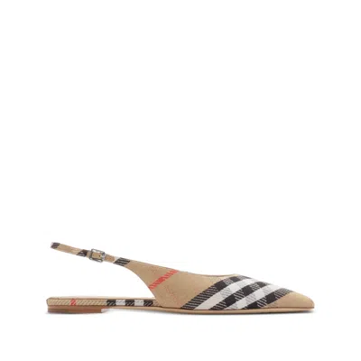 Burberry Check Birdie Slingback Ballerina Flats Women