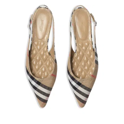 Burberry Check Birdie Slingback Ballerina Flats Women