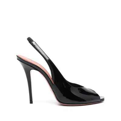 Amina Muaddi Kristina 105 Patent Leather Peep-toe Pumps