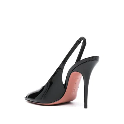 Amina Muaddi Kristina 105 Patent Leather Peep-toe Pumps