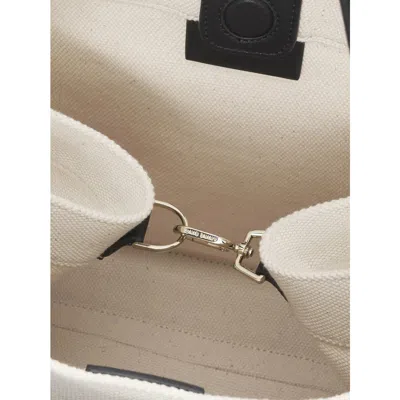 Anine Bing Cara Tote In Natural Canvas With Black