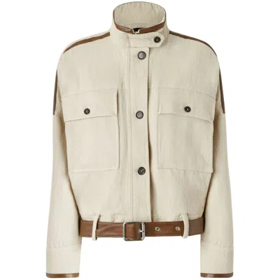 Pinko Blouson Jacket With Leather-effect Edging