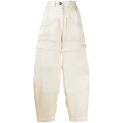 Lanvin Pants In Beige Silk