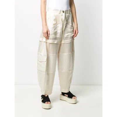 Lanvin Pants In Beige Silk