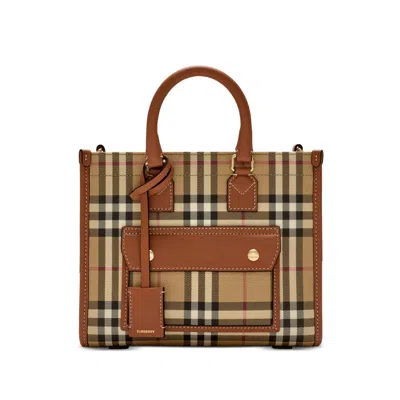 Burberry Freya Check Tote Bag
