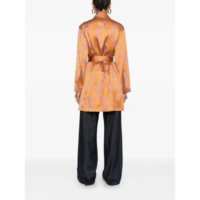 DRIES VAN NOTEN ORANGE/PURPLE COATS 