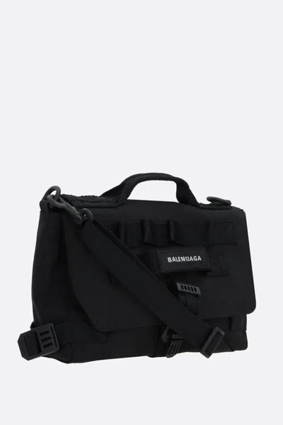 Balenciaga Army Logo-embroidered Messenger Bag In Black